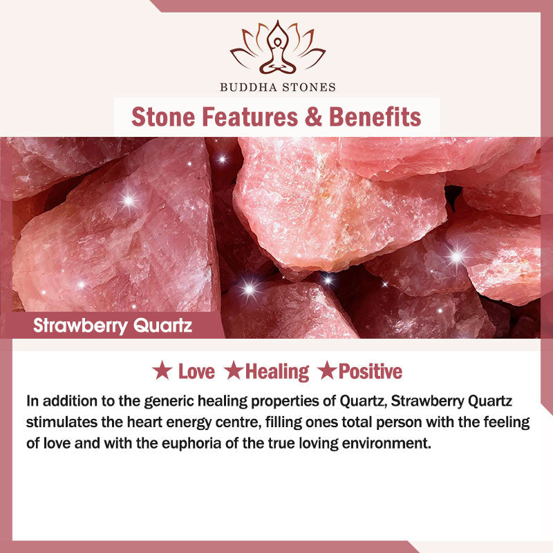 Fortune Jewel Natural Strawberry Quartz Morganite Tridacna Stone Cat Love Bracelet