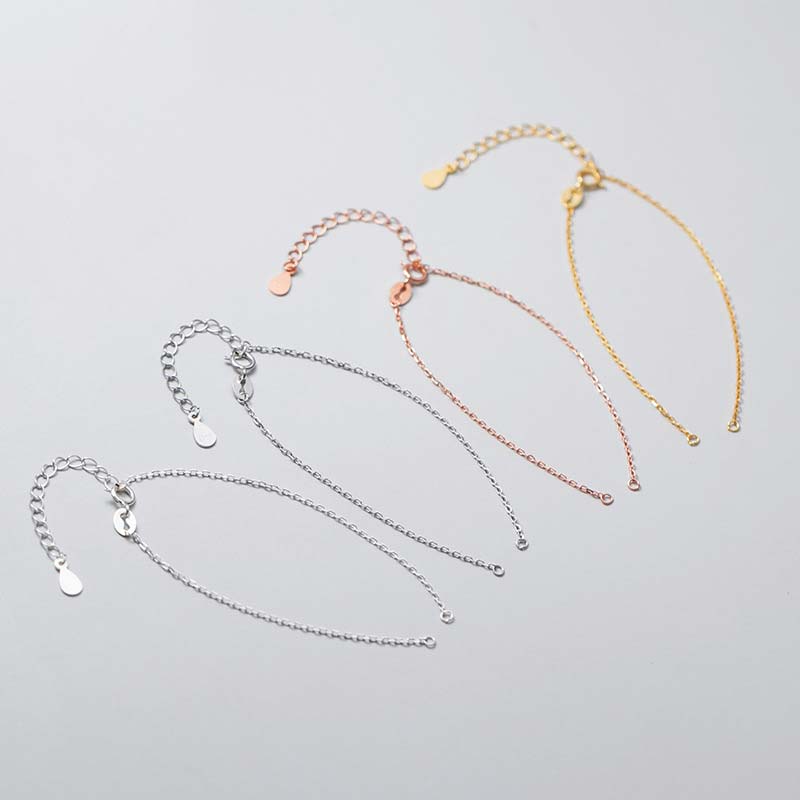 Fortune Jewel 925 Sterling Silver Semi-finished Chain Blessing Bracelet