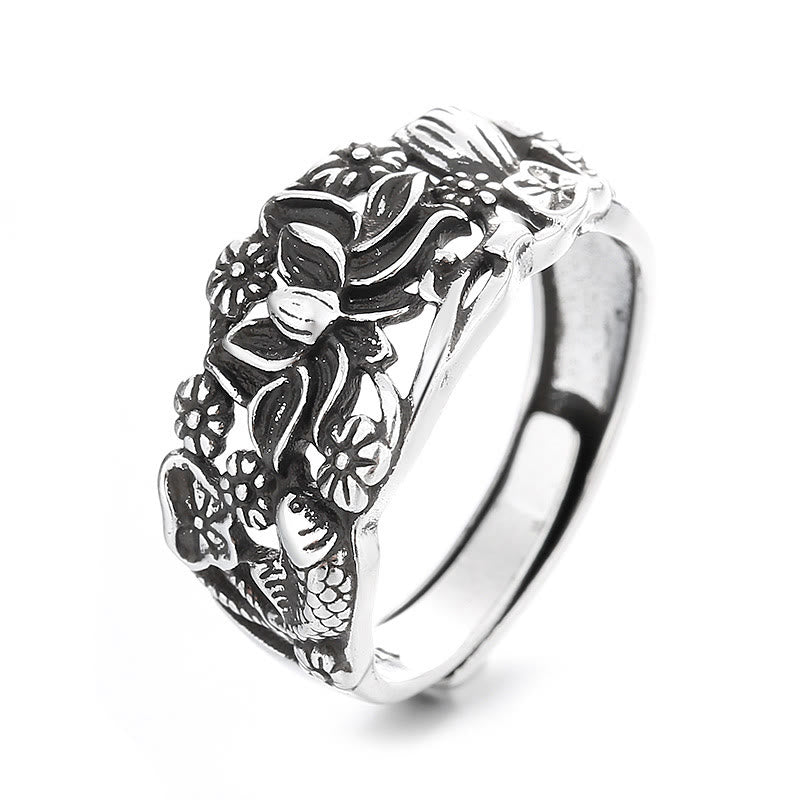 Fortune Jewel Lotus Symbol Koi Fish Enlightenment Ring Fortune Jewel