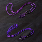 Fortune Jewel Natural Amethyst White Crystal Citrine Nine Tailed Fox Luck Necklace Pendant