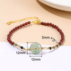 Fortune Jewel Natural Garnet Peace Buckle Bead Calm Bracelet