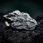 Fortune Jewel Pure Tin Dragon Head Luck Protection Metal Necklace Pendant