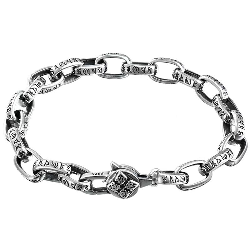 Fortune Jewel 925 Sterling Silver Six True Words Wisdom Calm Bracelet