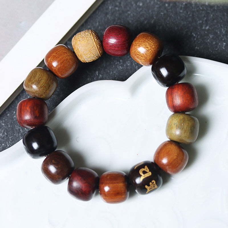 Fortune Jewel Tibet Various Wood Om Mani Padme Hum Purity Bracelet