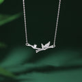 Fortune Jewel Bamboo Leaf Design Copper Zircon Wealth Necklace Pendant