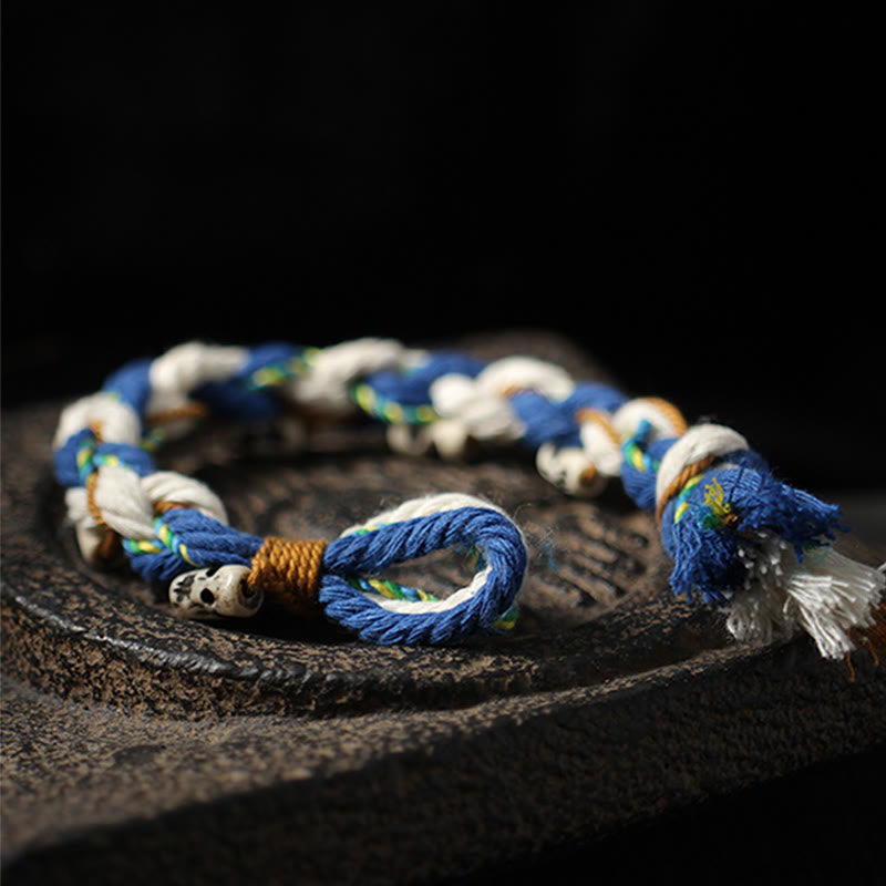 Fortune Jewel Tibetan Zakiram Goddess of Wealth Bead Engraved Handmade Luck Bracelet