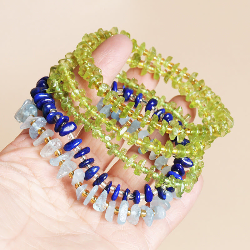 Fortune Jewel Natural Irregular Shape Stone Crystal Meditation Balance Bracelet