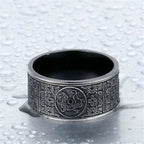 Fortune Jewel Four Guardian Beast Dragon White Tiger Suzaku Basalt Carved Success Luck Ring Fortune Jewel