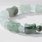 Fortune Jewel Jade Coconut Shell Bamboo Pattern Abundance Luck Bracelet