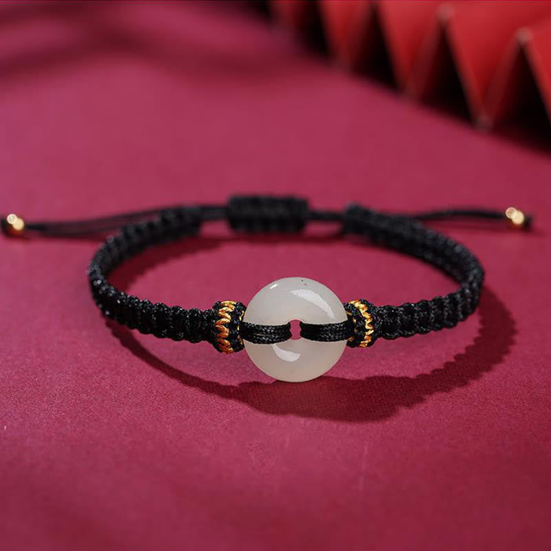Fortune Jewel Peace Buckle Jade Abundance Braided Bracelet