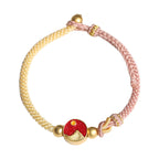 Fortune Jewel Handmade Mountain and Sea Engraved Luck Two-Color String Couple Bracelet