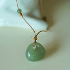 Fortune Jewel Natural Jade Luck Prosperity Necklace Pendant (Random Color)