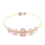 Fortune Jewel Natural Strawberry Quartz Love Healing Bracelet Bangle