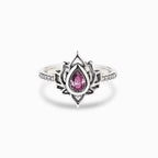 Fortune Jewel Sterling Silver Lotus Zircon Blessing Protection Ring