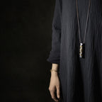 Fortune Jewel Tibet Ebony Wood Copper Balance Peace Necklace Pendant Fortune Jewel