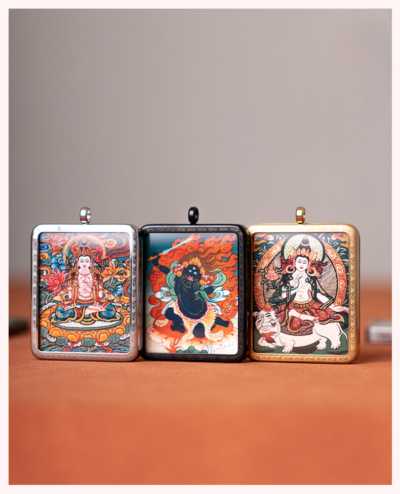 Tibetan Thangka  Amulet Talisman Pendant Necklace (35mm*45mm)