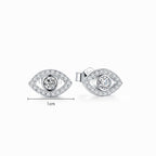 Fortune Jewel 925 Sterling Silver Evil Eye Symbol Protection Stud Earrings