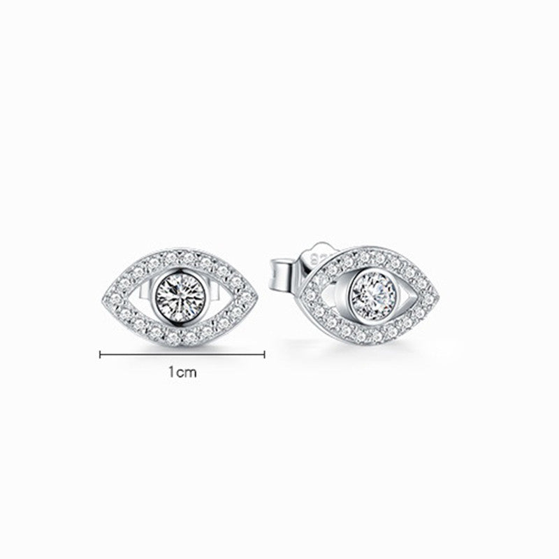 Fortune Jewel 925 Sterling Silver Evil Eye Symbol Protection Stud Earrings