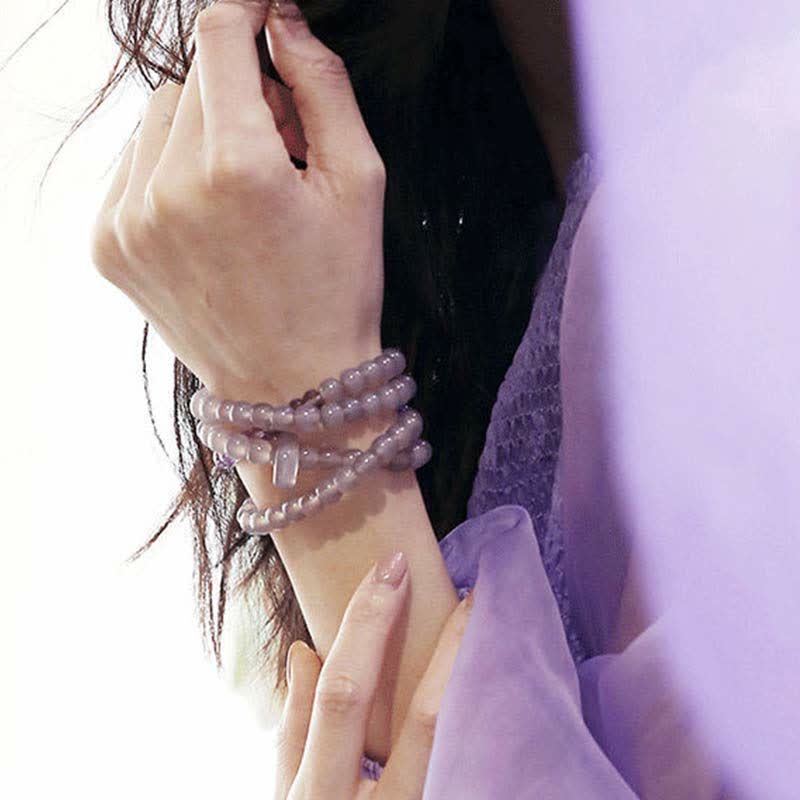 Fortune Jewel Natural Amethyst Crystal Meditation Healing Bracelet