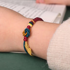 Fortune Jewel Tibetan Handmade Mandala Knot Leaf Luck Rope Bracelet