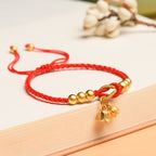 Fortune Jewel Handcrafted Lily Of The Valley Flower Charm Design Luck Protection Braided Bracelet