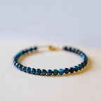 Fortune Jewel Natural Blue Tiger Eye Stone Protection Chain Bracelet