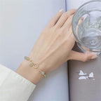 Fortune Jewel Unique Natural Hetian Jade 14K Gold filled Luck Beaded Bracelet