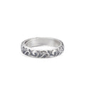 Fortune Jewel 999 Sterling Silver Auspicious Clouds Engraved Blessing Adjustable Ring