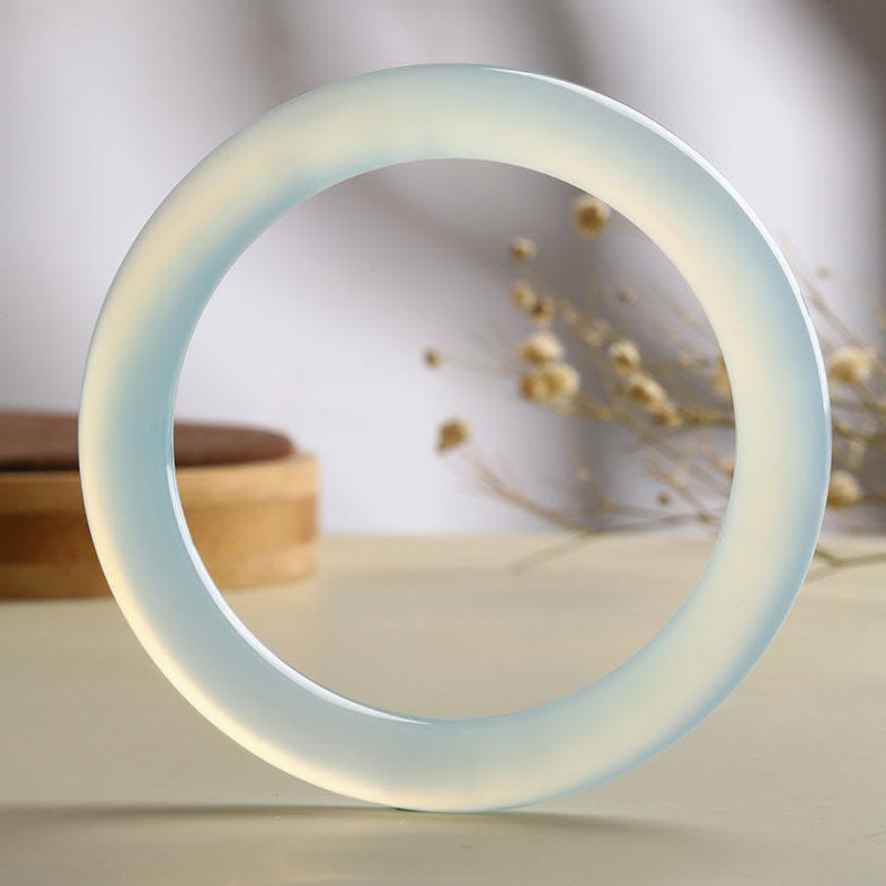 Fortune Jewel Natural Aquamarine Blessing Serenity Bangle Bracelet
