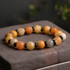 Fortune Jewel Golden Silk Jade Lotus Wealth Luck Bracelet