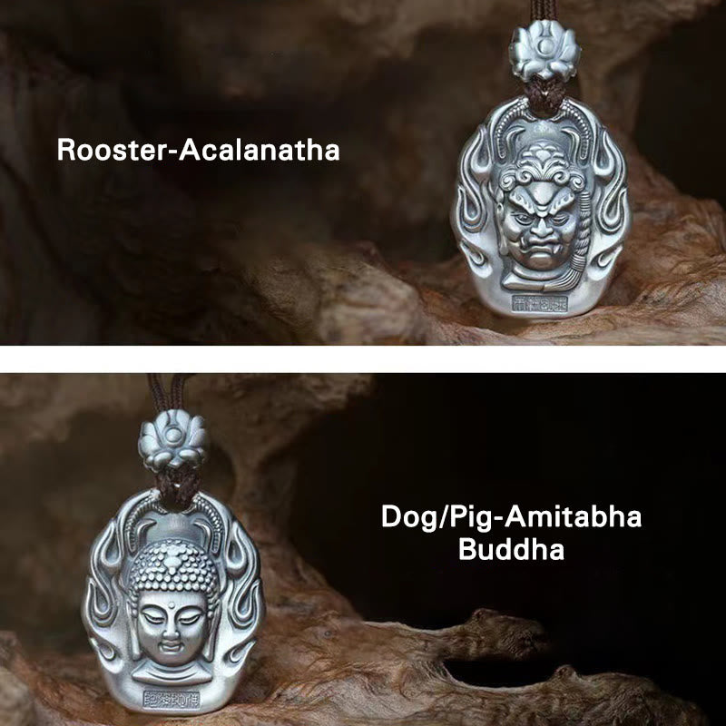 Fortune Jewel Chinese Zodiac Natal Buddha Om Mani Padme Hum Lotus Compassion Necklace Pendant Fortune Jewel