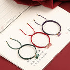 Fortune Jewel Natural Strawberry Quartz Amethyst Green Phantom Bead Positive Bracelet