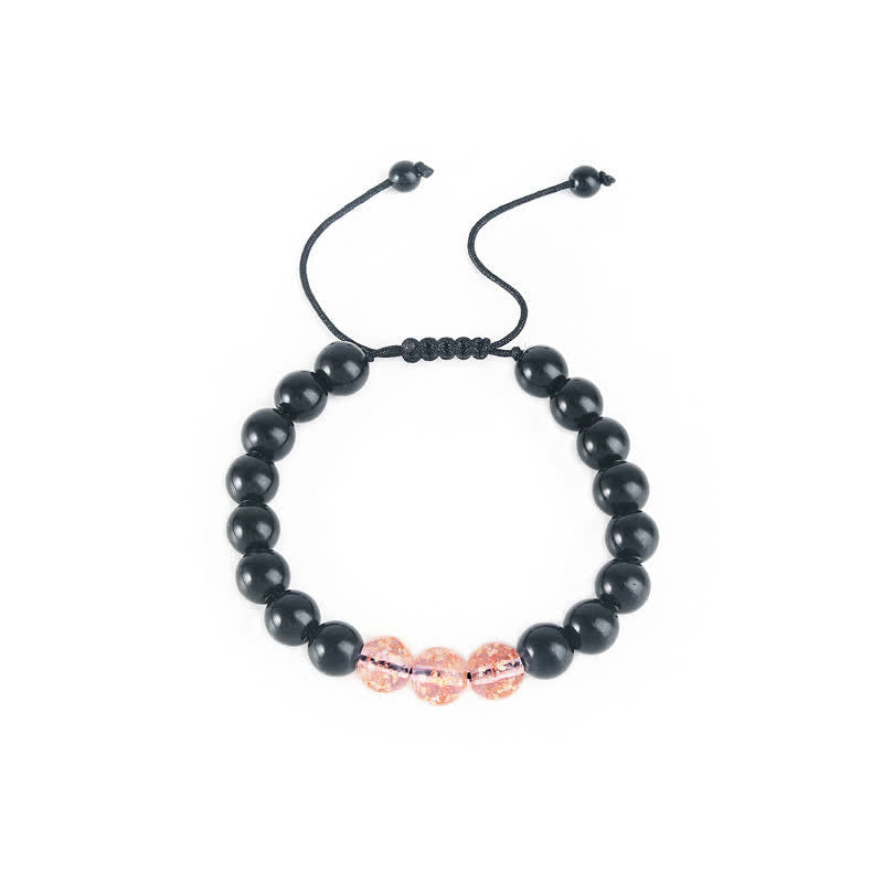 Fortune Jewel Black Obsidian Luminous Glowstone Strength Bracelet