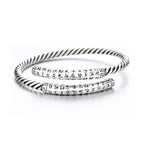 Fortune Jewel Retro Heart Sutra Twisted Design Pattern Balance Bracelet Bangle