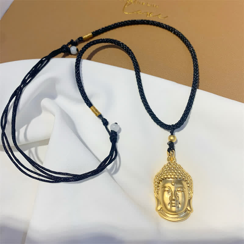 Fortune Jewel Gold Buddha Copper Wealth Necklace Pendant Fortune Jewel