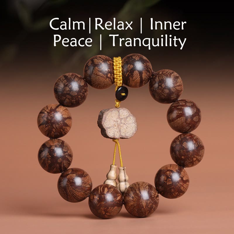 Fortune Jewel Plum Blossom Wood Inner Peace Bracelet