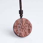 Fortune Jewel Lightning Struck Jujube Wood Yin Yang Bagua Mountain Ghosts Spend Money Protection Necklace Pendant Fortune Jewel