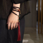 Fortune Jewel 108 Mala Beads Natural Tibet Purple Bodhi Seed Auspiciousness Bracelet