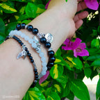 Fortune Jewel 3PCS Natural Quartz Crystal Beaded Healing Energy Lotus Bracelet