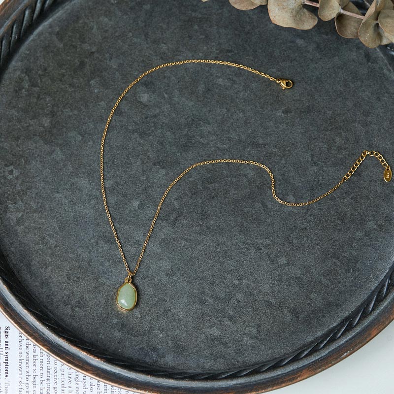 Fortune Jewel Natural Green Aventurine Amethyst Rose Quartz Blessing Necklace Pendant