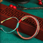 Fortune Jewel Tibet Handmade Rainbow Multicolored Protection Braided String Bracelet