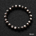Fortune Jewel Natural Silver Sheen Obsidian Soothing Protection Bracelet