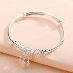 Fortune Jewel Tibetan White Copper Blessing Dream Catcher Charm Bracelet