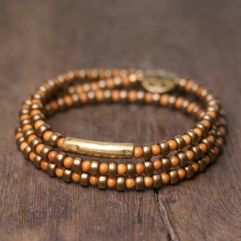 Fortune Jewel Retro Olive Pit Copper Wealth Bracelet