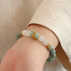 Fortune Jewel Single Double Layer Jade Peace Buckle Luck Bracelet
