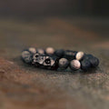 Fortune Jewel Silver Sheen Obsidian Ebony Wood Soothing Bracelet