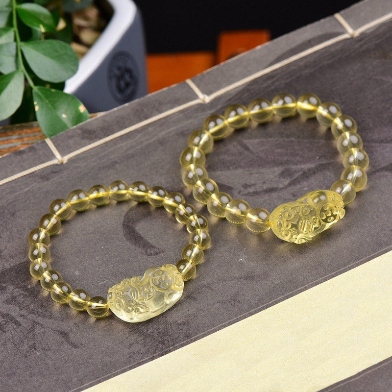 Fortune Jewel FengShui Citrine PiXiu Wealth Bracelet