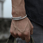 Fortune Jewel Tibetan Heart Sutra White Copper Charm Bracelet