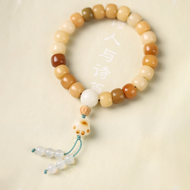 Fortune Jewel Natural Bodhi Seed The Lord of the Corpse Forest Om Mani Padme Hum Wisdom Bracelet