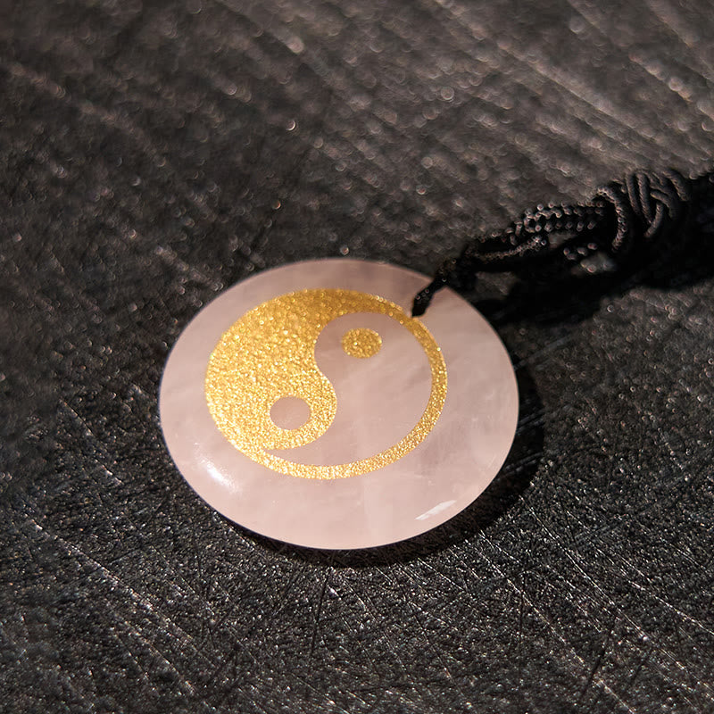 Fortune Jewel Various Crystal Amethyst Tiger Eye Green Aventurine Yin Yang Spiritual Necklace Pendant